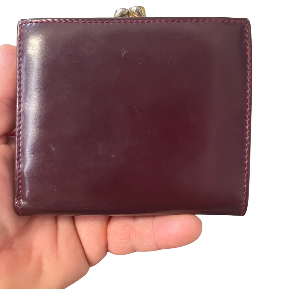 GUCCI RARE Vintage Kiss Lock Wallet in Burgundy Color - Picture 8 of 14